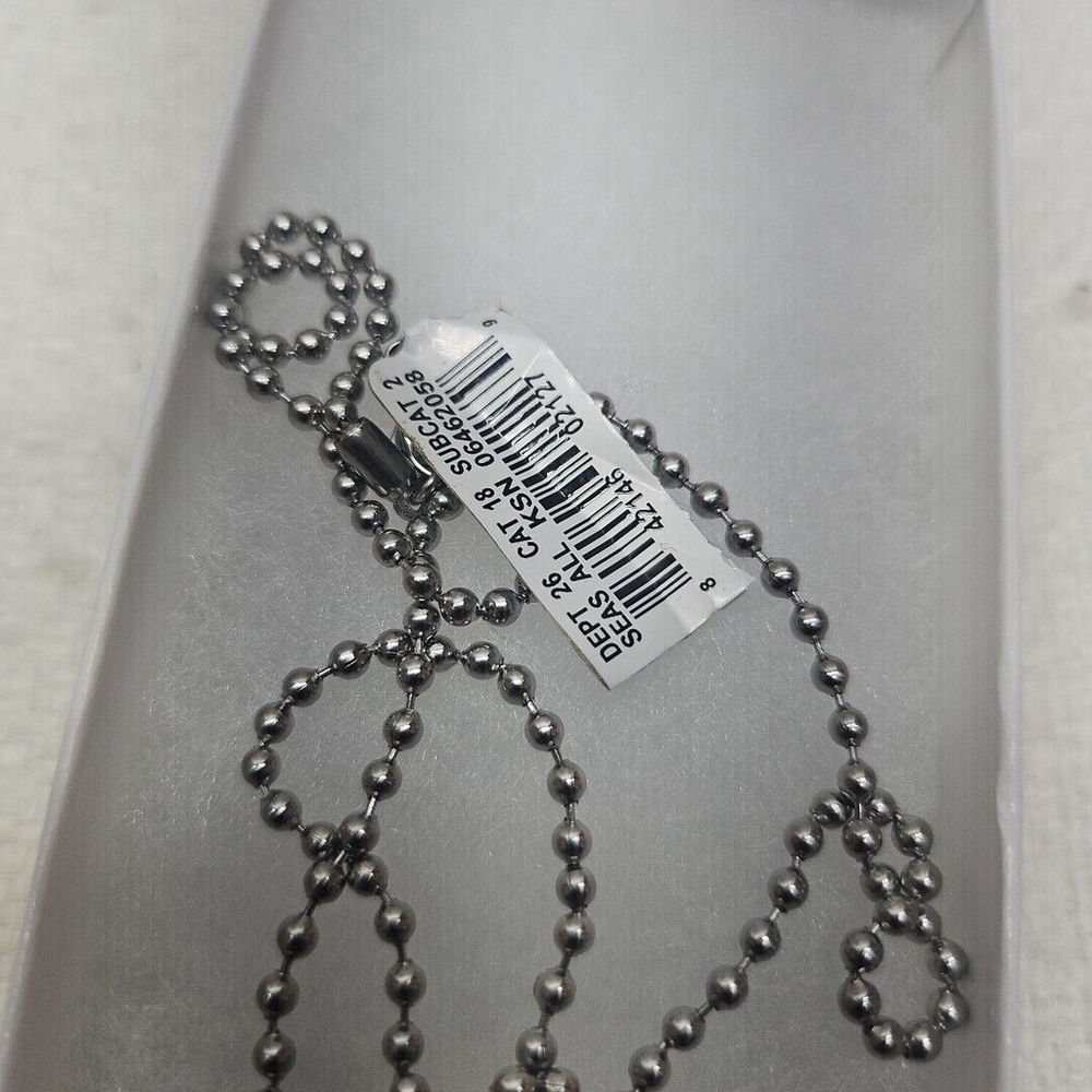 Stainless Steel Double Cross Serenity Prayer Necklace - Picture 7 of 8